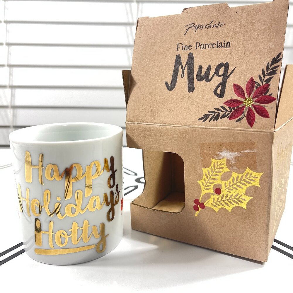 Paperchase Fine Porcelain Mug Happy Holidays Hotty Coffee Wife Girlfriend Hottie